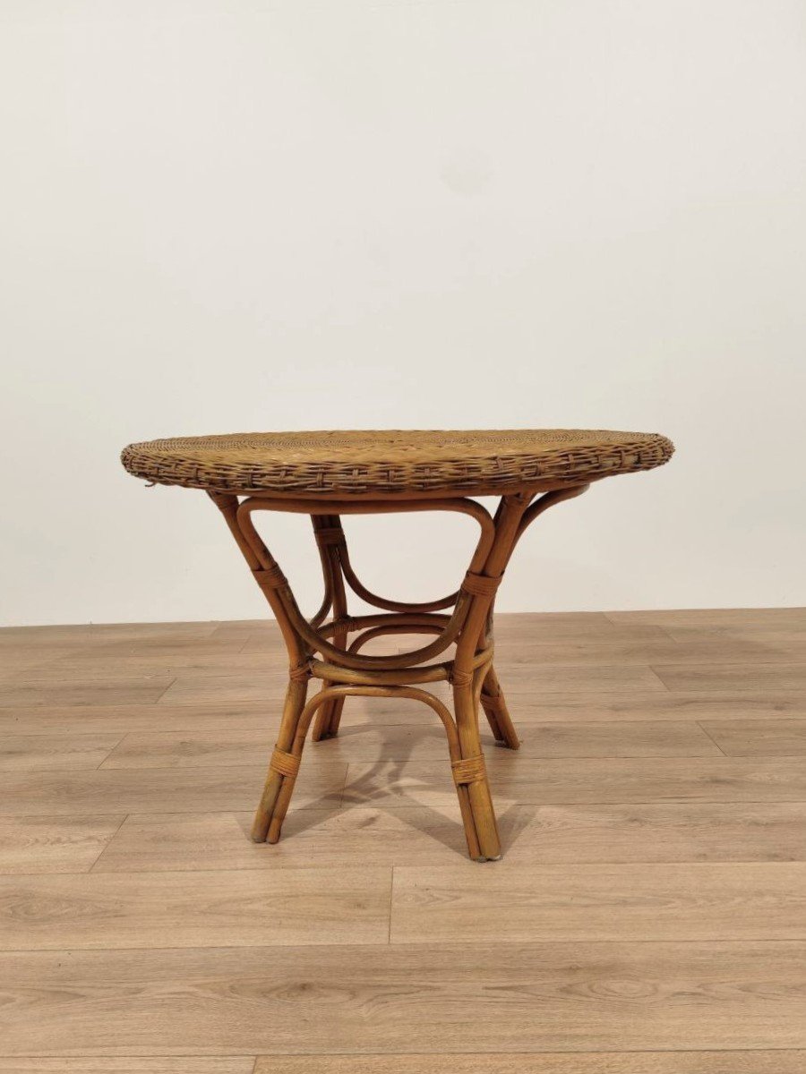 Table en osier et bambou conçue par Giò Ponti, années 1960-photo-3