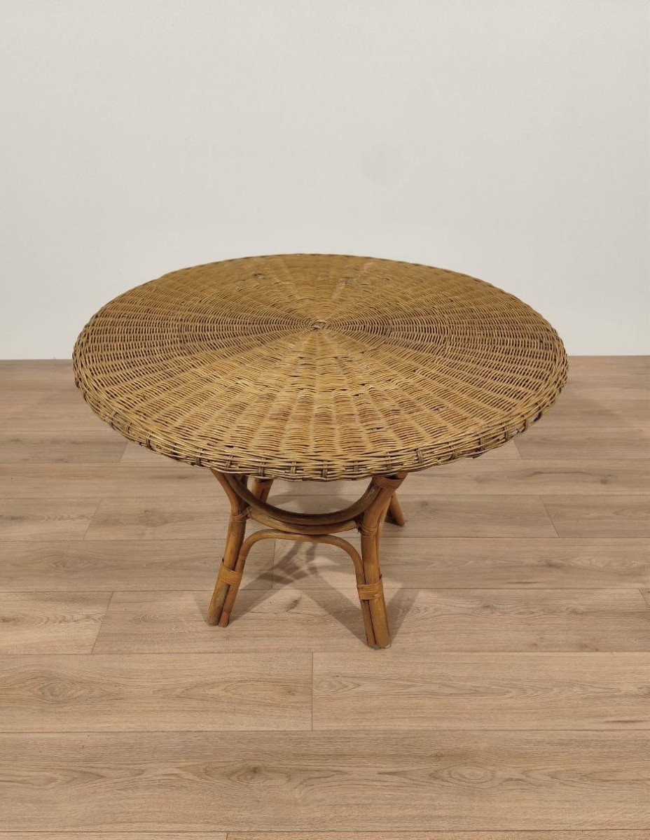 Table en osier et bambou conçue par Giò Ponti, années 1960-photo-4