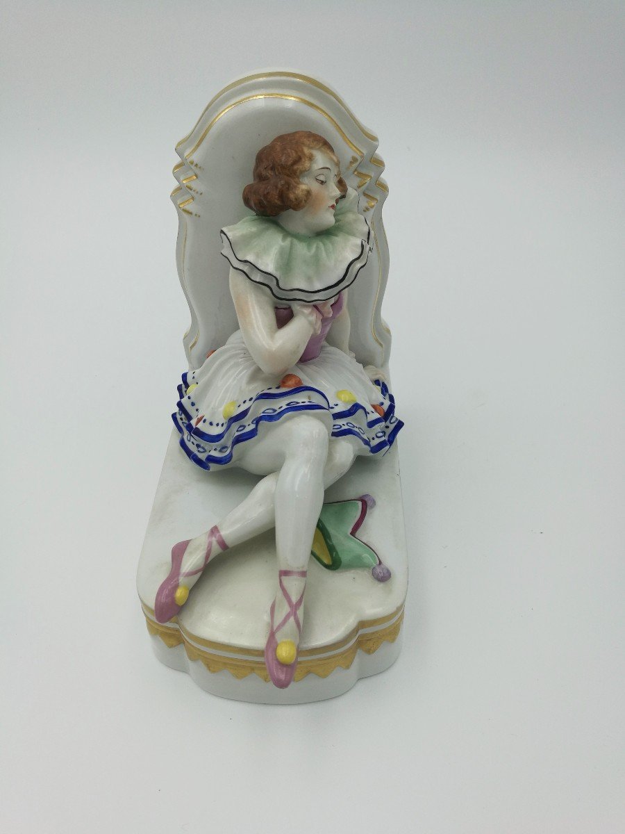 Muller & Co. Ceramic Bookends 'pierrot And Pierrette', 1920s/30s-photo-3