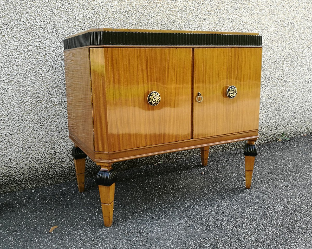 Sideboard In Blond Mahogany With Verona Marble-photo-2