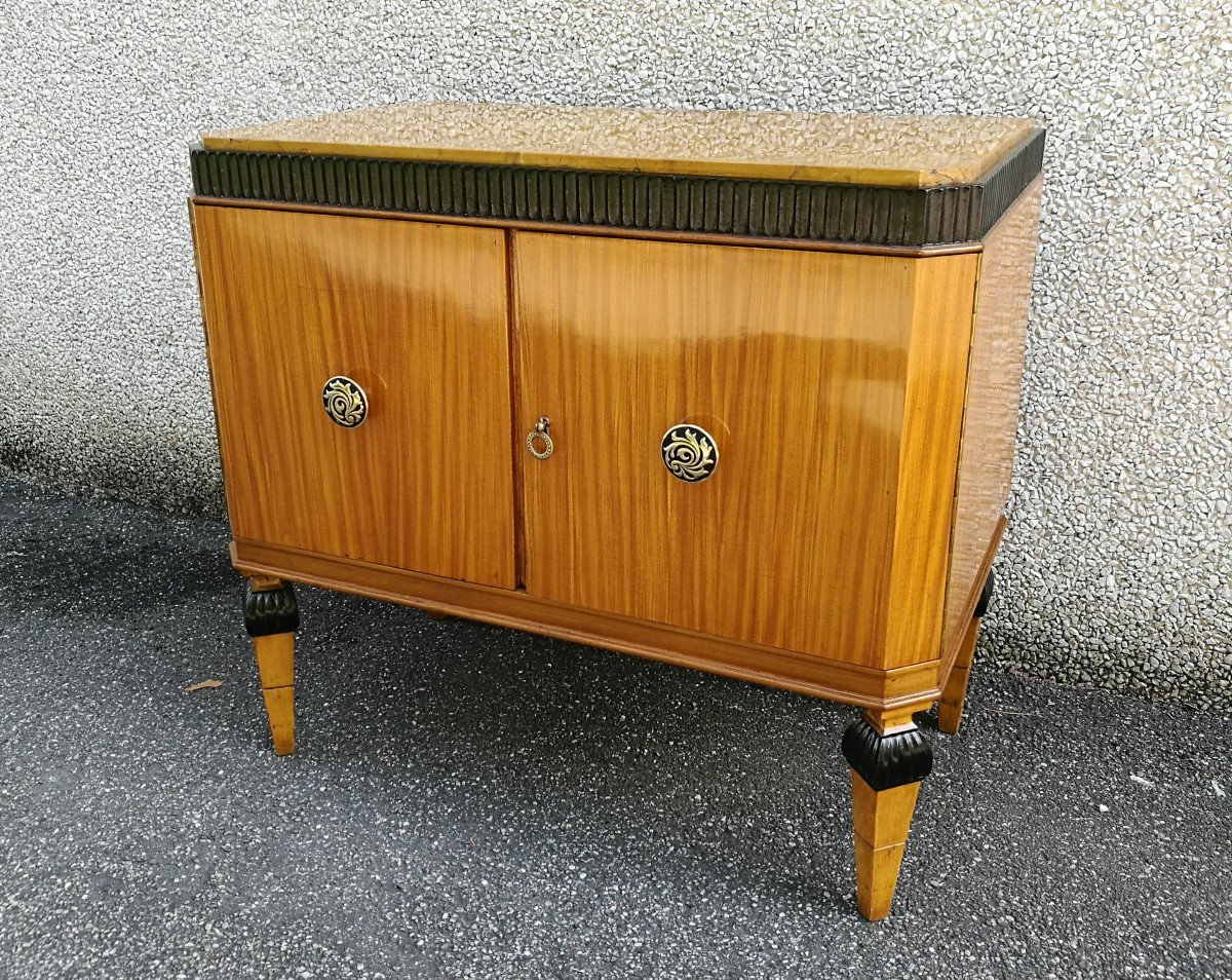 Sideboard In Blond Mahogany With Verona Marble-photo-3