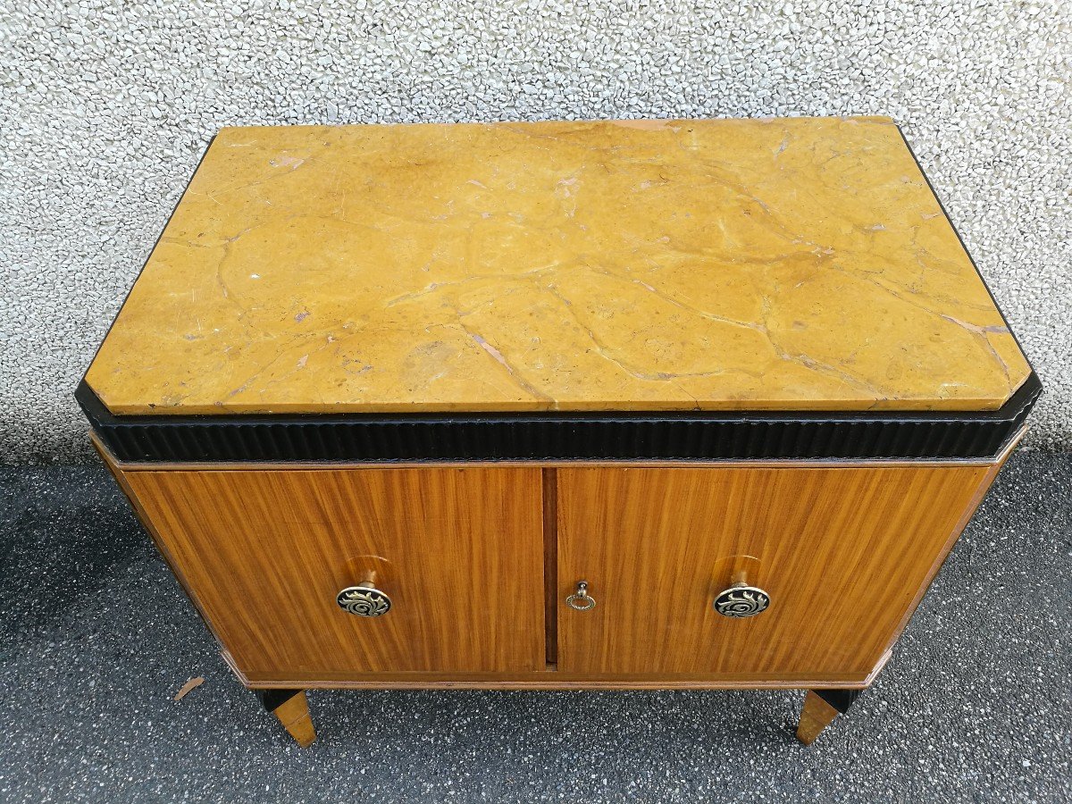 Sideboard In Blond Mahogany With Verona Marble-photo-4