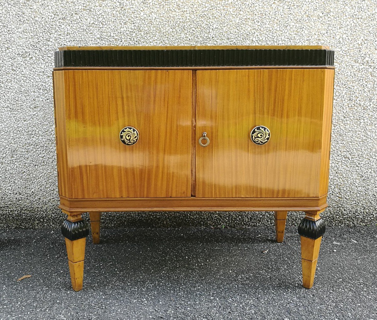 Sideboard In Blond Mahogany With Verona Marble