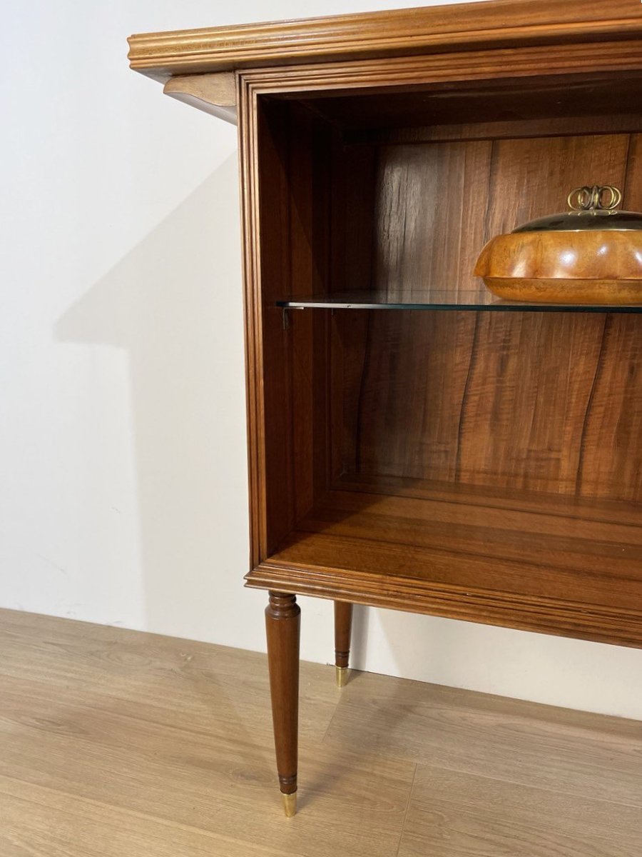 Open Walnut Sideboard With Bar, Italy 1950s-photo-1