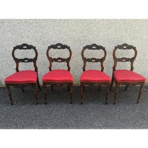 Charles X Chairs In Walnut, Italy Early 1800