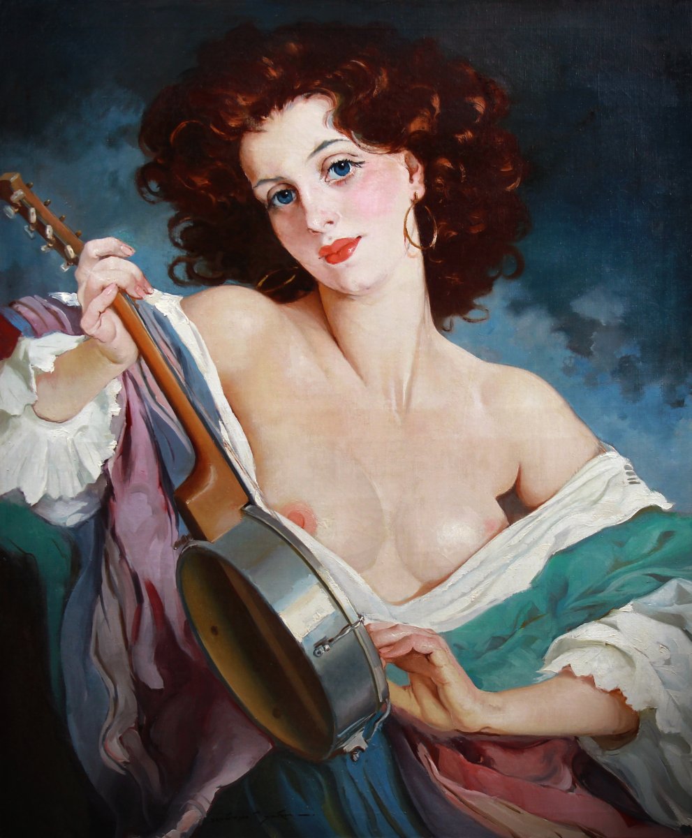 Oil On Canvas, Nude Portrait By Maria Szantho-photo-3