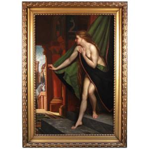 Lady Godiva Oil On Canvas Nude Late Nineteenth Century With Frame