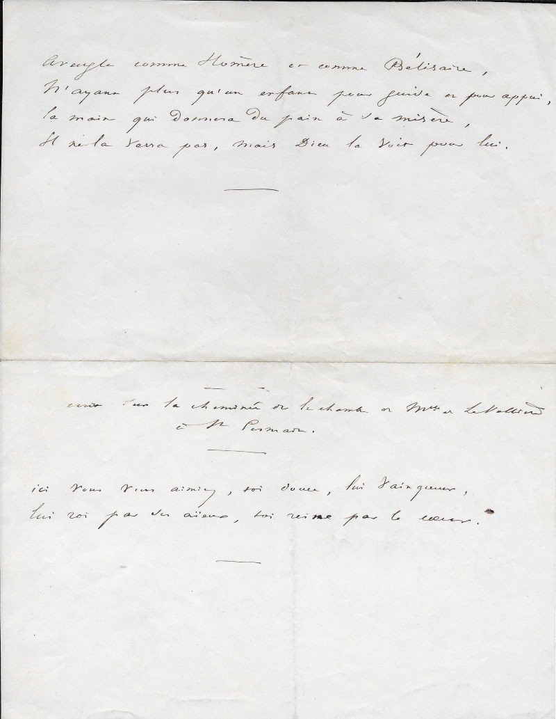 Victor Hugo – Autograph Poem