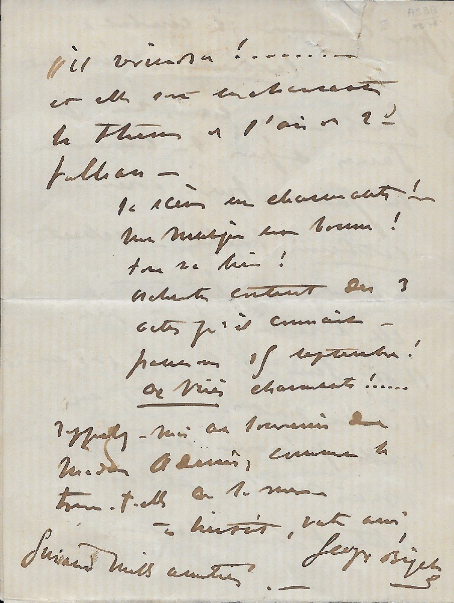 Georges Bizet – Lettre Autographe Signée-photo-3