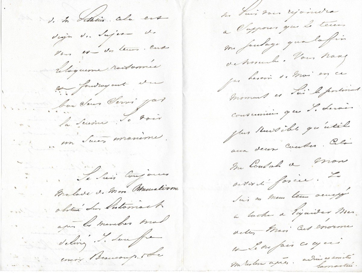 Alphonse De Lamartine – Lettre Autographe Signée-photo-2