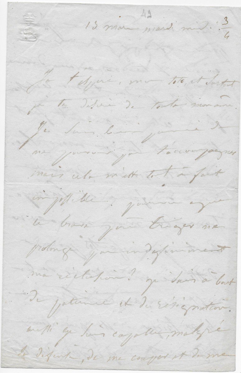 Juliette Drouet – Lettre Autographe Signée à Victor Hugo