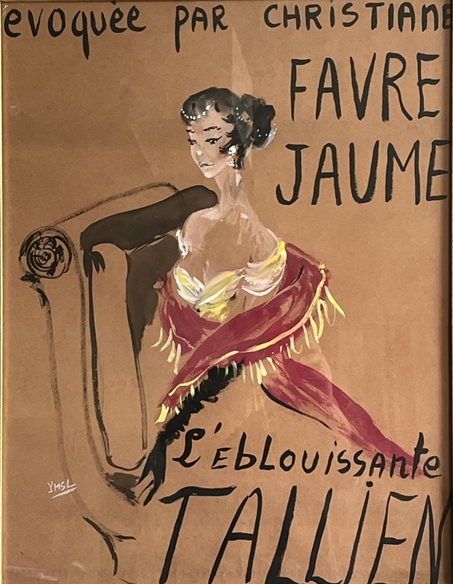 Yves Saint-laurent - Dessin Original Signé 