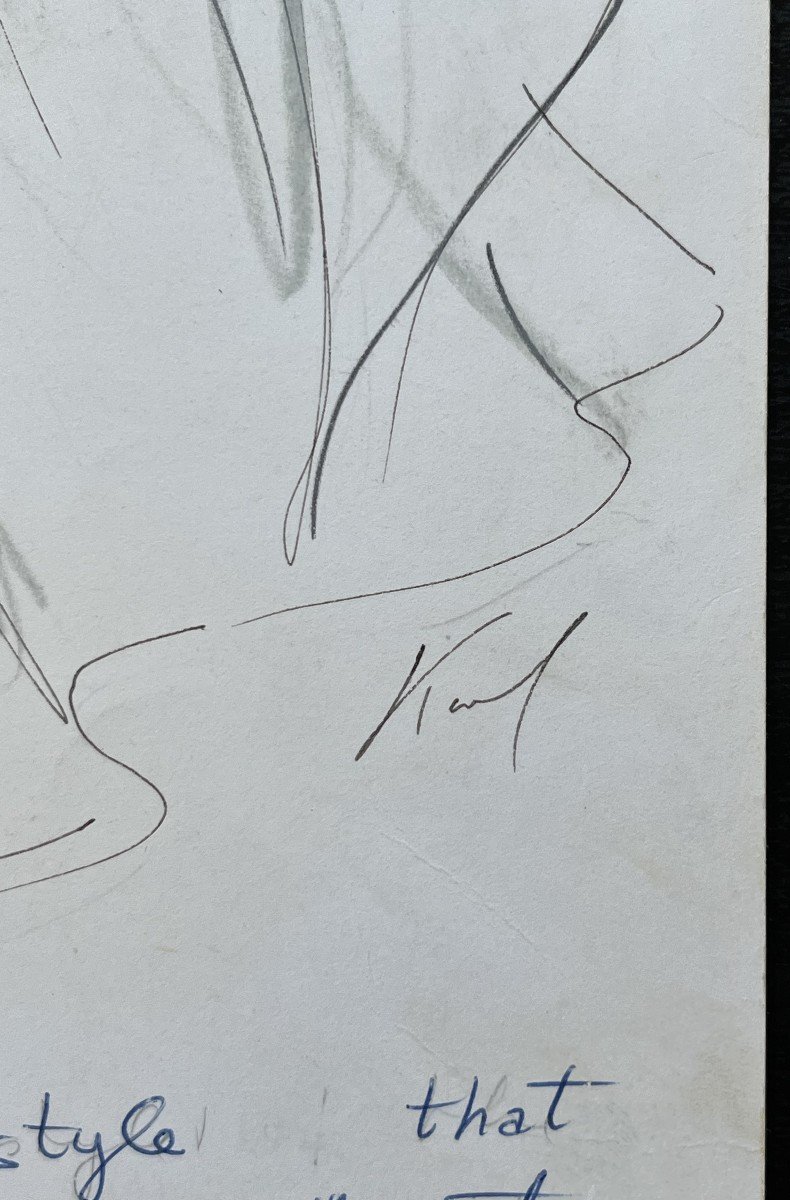 Karl Lagerfeld - Dessin Original Signé - Elisabeth Taylor-photo-3