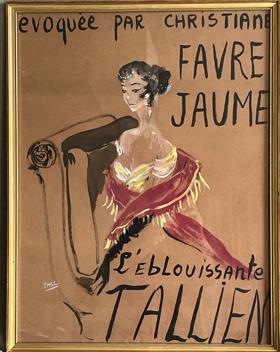 Yves Saint-laurent - Dessin Original Signé 