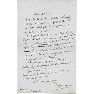 Gustave Flaubert – Lettre Autographe Signée