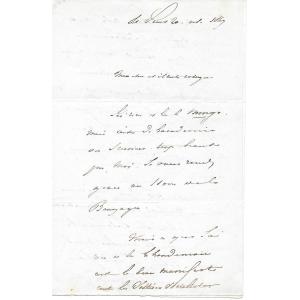 Alphonse De Lamartine – Lettre Autographe Signée