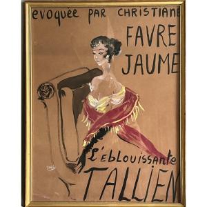 Yves Saint-laurent - Original Signed Drawing 