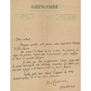 Affaire Salengro - Horace De Carbuccia Lettre Autographe Signée