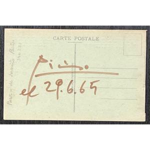 Pablo Picasso - Carte Signée