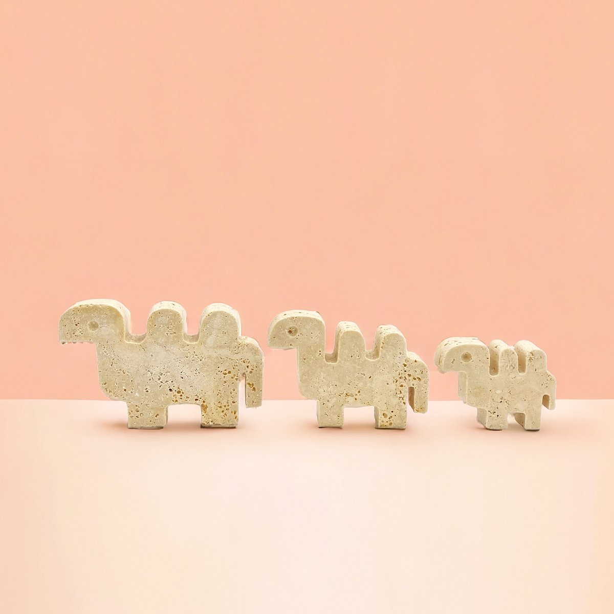 Family Of 3 Camels In Travertine By Fratelli Mannelli-photo-5