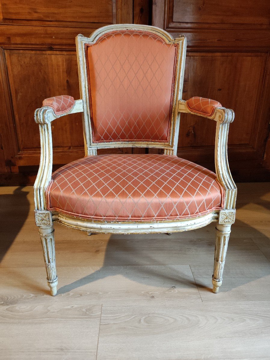 Louis XVI Bench With Matching Armchair -photo-2