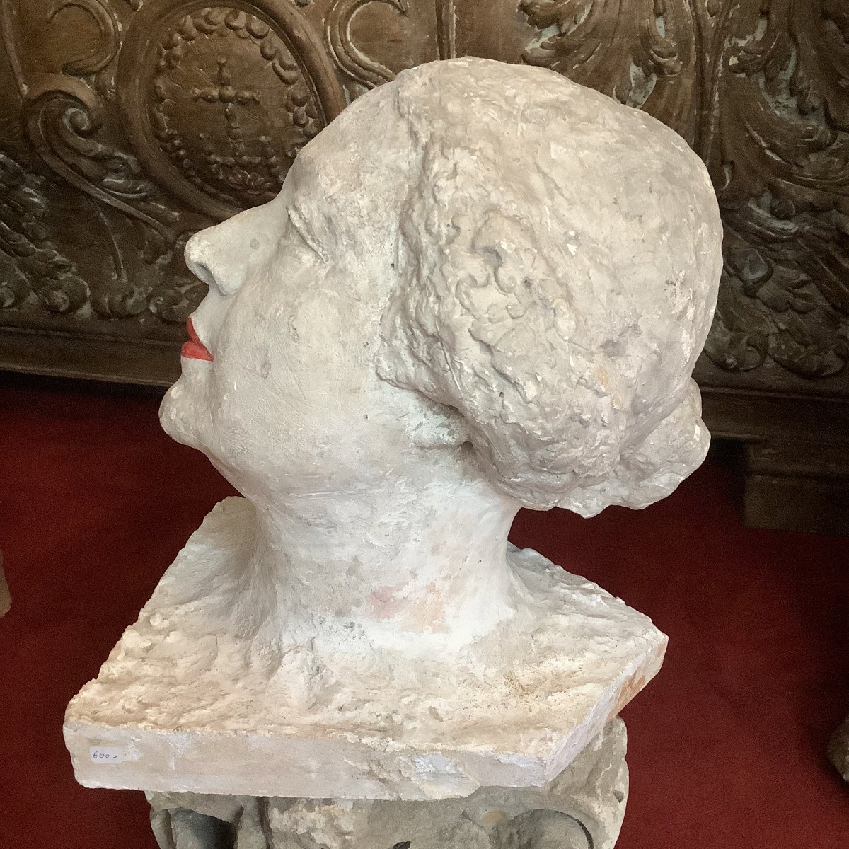 Workshop Plaster - Woman's Head With Painted Lips-photo-1