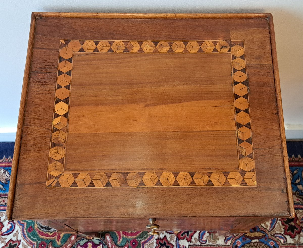 19th Century Marquetry Chiffonniere Table-photo-4