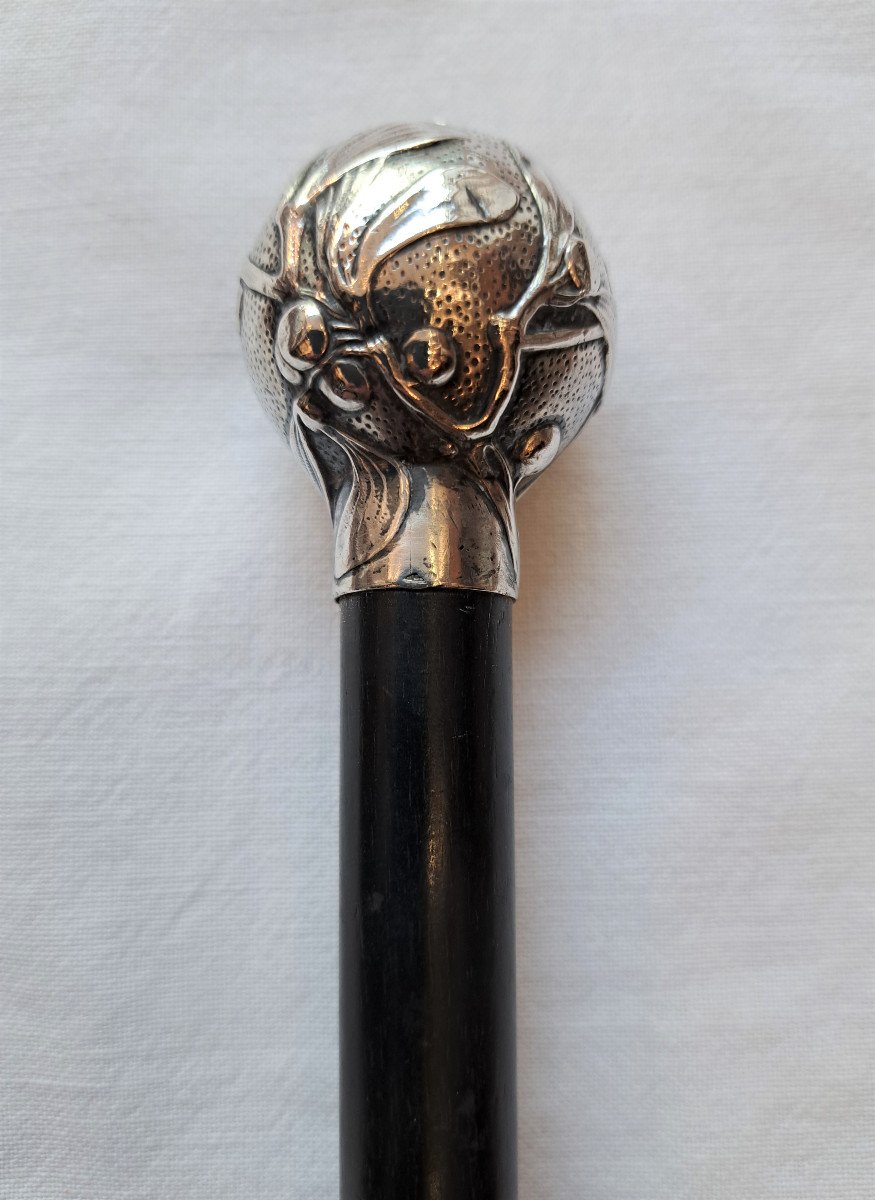 Canne à Pommeau Argent Art Nouveau