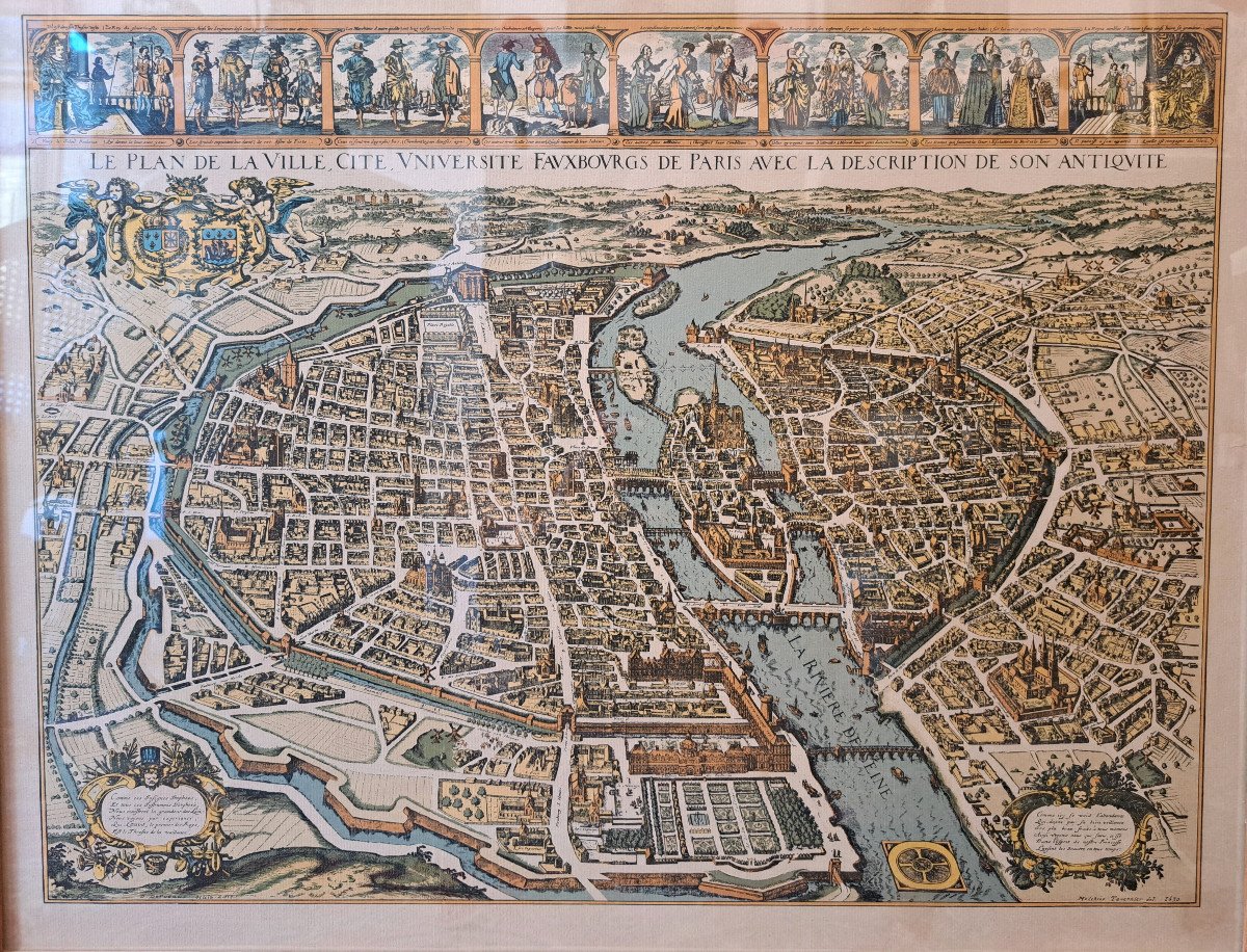 Paris En 1630 – Carte De La Ville De Paris D’après Melchior Tavernier