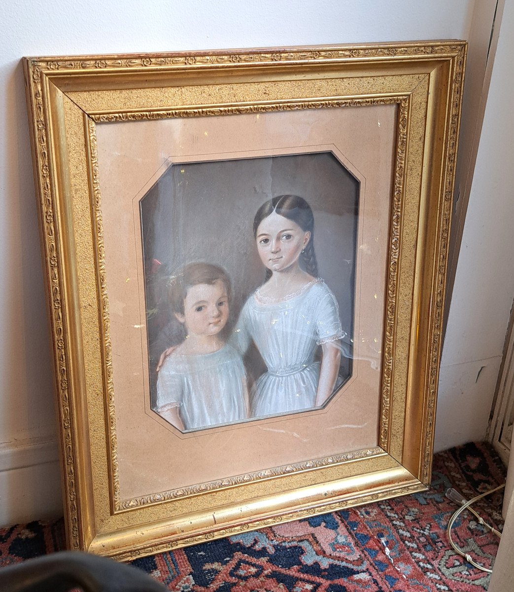 Portraits D&#039;Enfants &ndash; Pastel d&#039;&eacute;poque fin du XIX&egrave;me si&egrave;cle