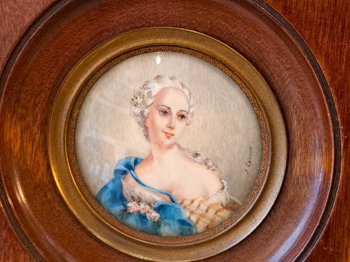 Miniature – Portrait De la Marquise de Pompadour-photo-3