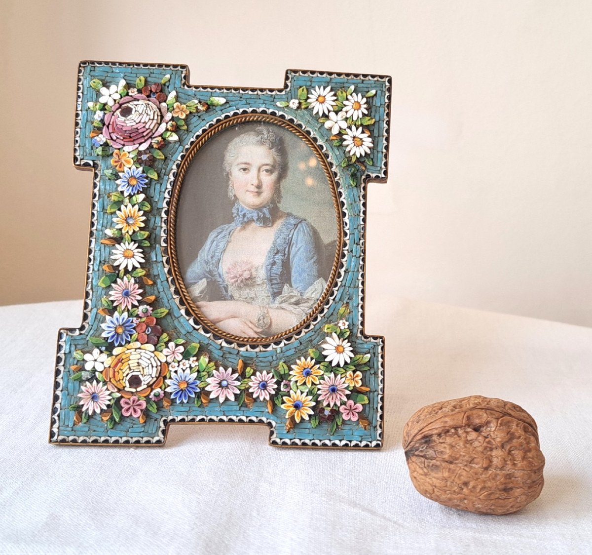 Photo Holder Frame In Micro Mosaic Italy Late 19th Century -photo-2