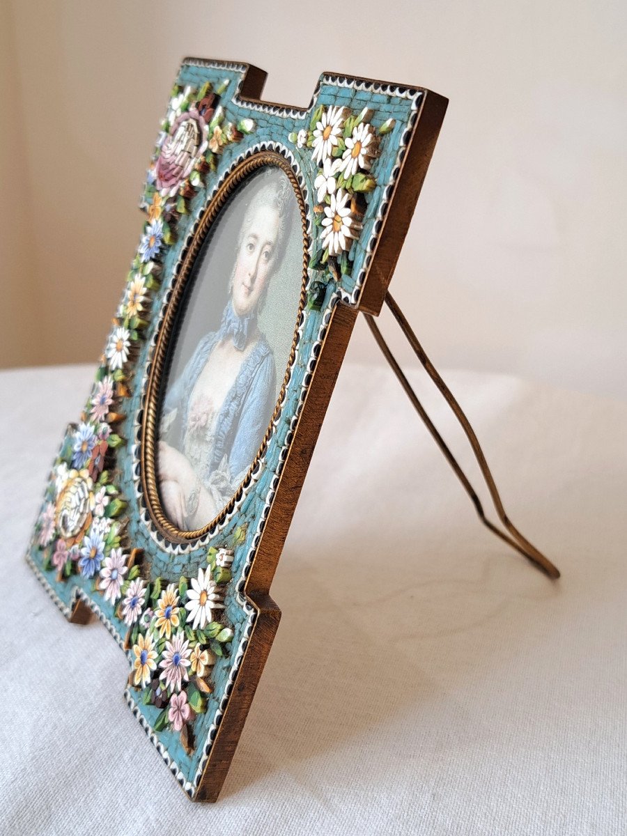 Photo Holder Frame In Micro Mosaic Italy Late 19th Century -photo-7