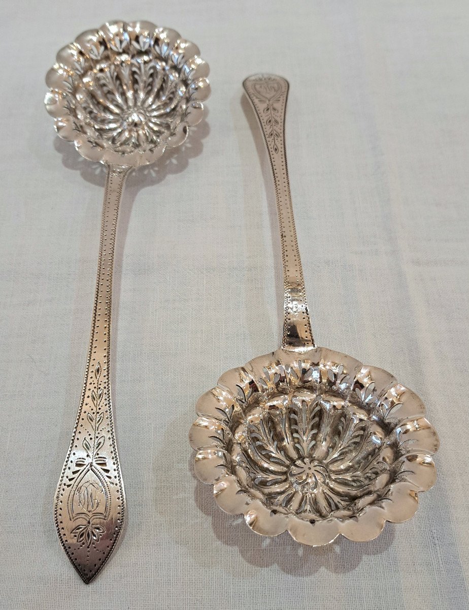 Pair Of Sprinkling Spoons In Sterling Silver Circa 1830-photo-4