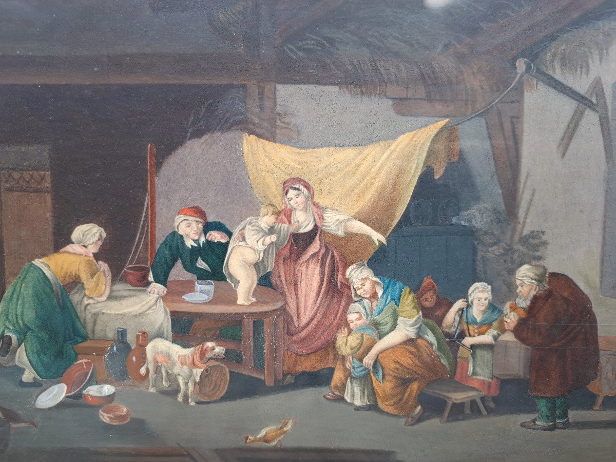 Interior Scene – Gouache On Paper Late 18th Century-photo-4