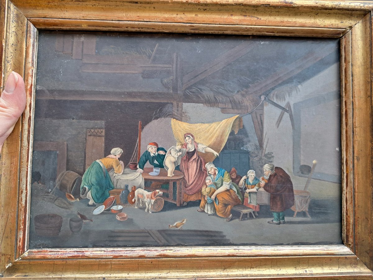 Interior Scene – Gouache On Paper Late 18th Century