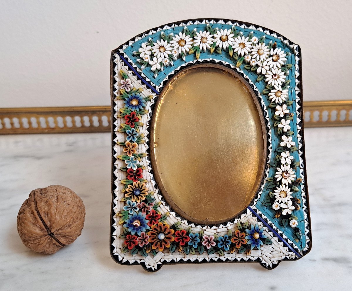 Photo Holder Frame In Micro Mosaic Italy Circa 1900-photo-2