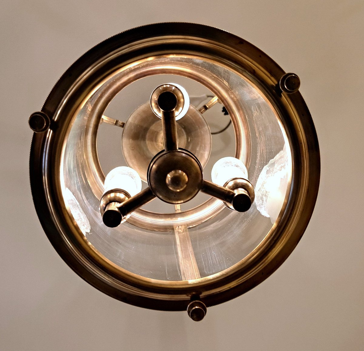 Three-light Bronze Hall Lantern – Diameter: 20 Cm-photo-2