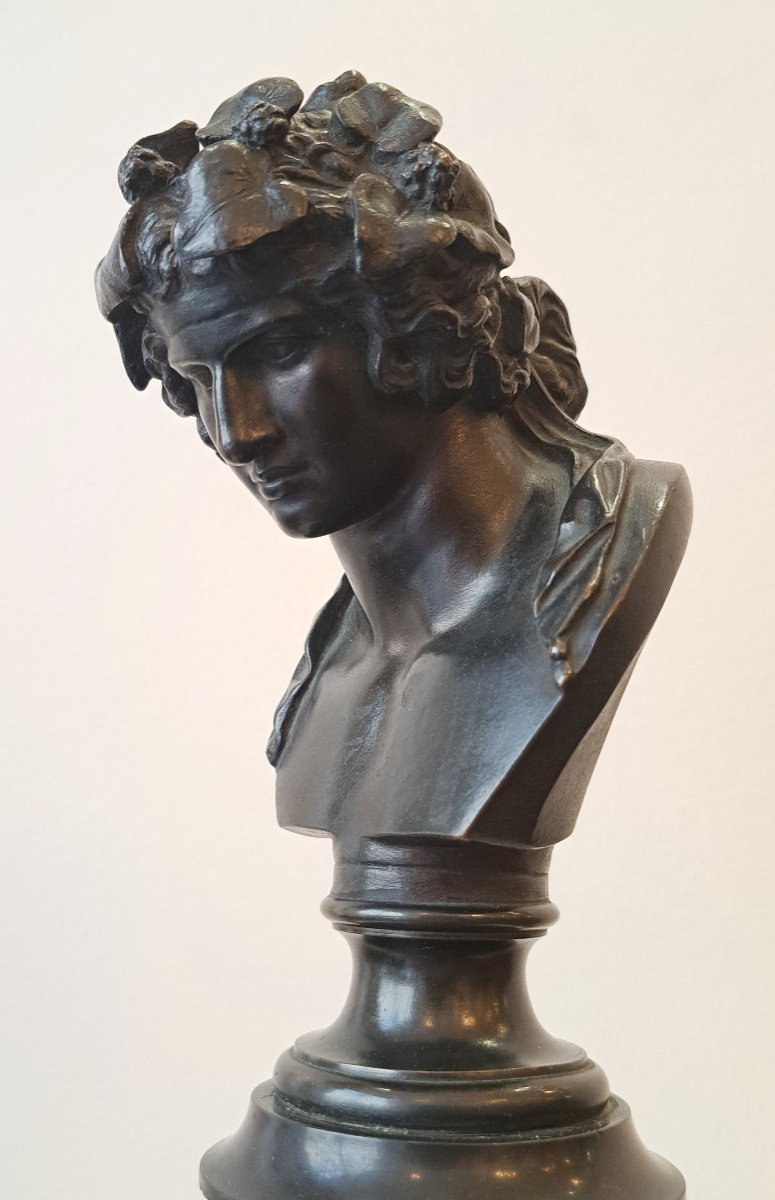  19th Century Bronze Bust Of Bacchus Founder Barbedienne-photo-4