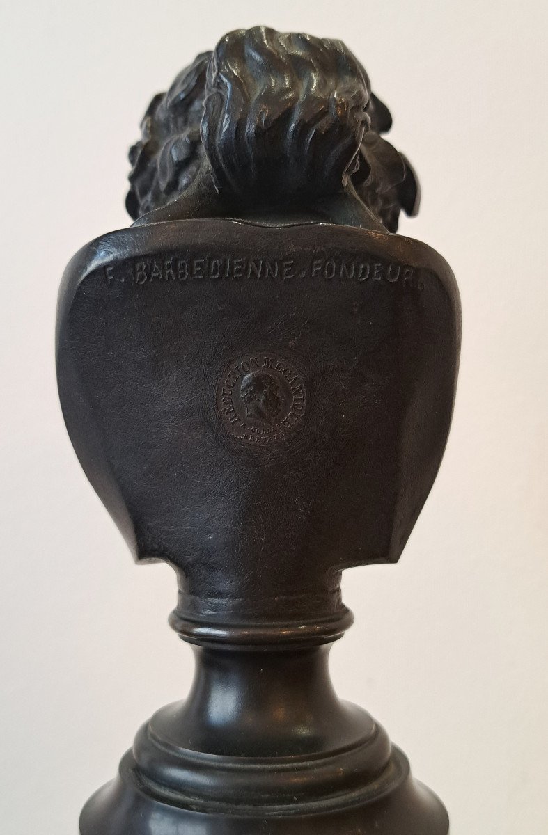  19th Century Bronze Bust Of Bacchus Founder Barbedienne-photo-1