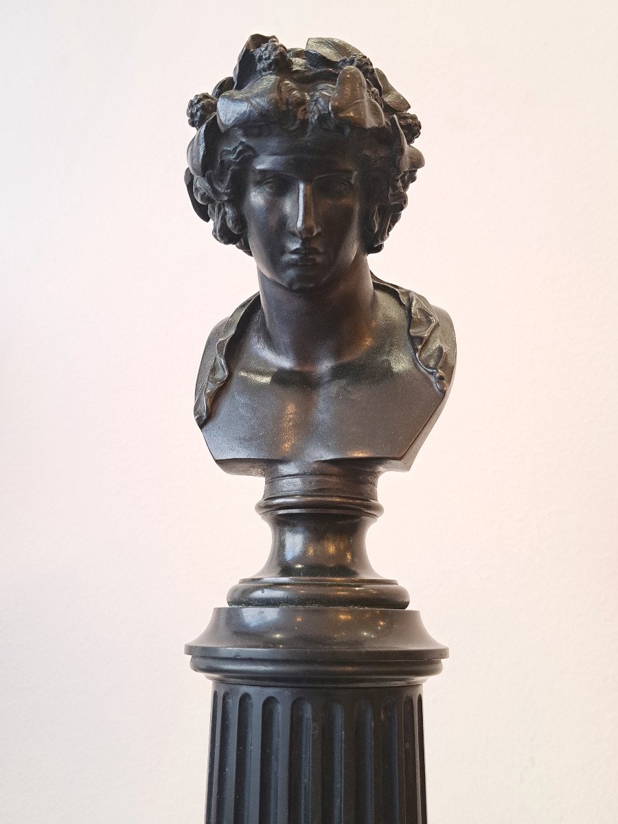  19th Century Bronze Bust Of Bacchus Founder Barbedienne