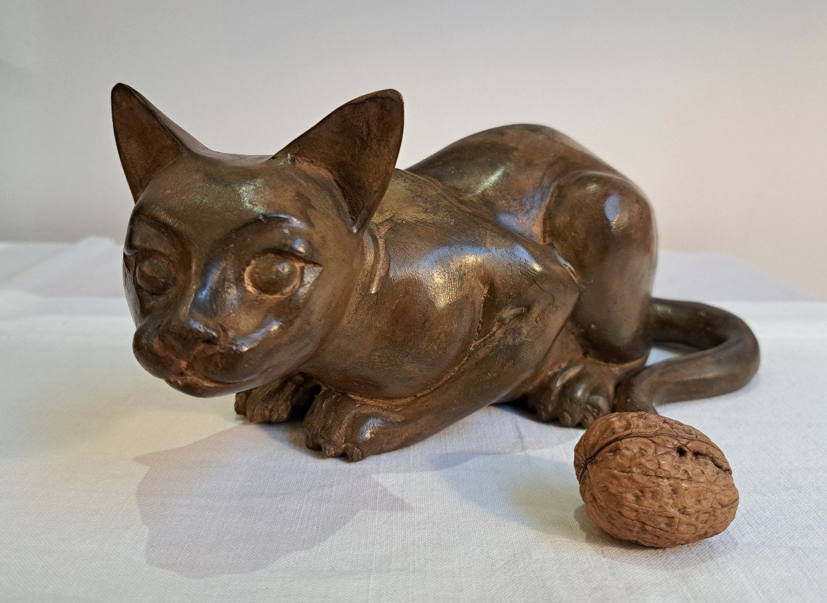 Bronze Cat By Pierre Chenet-photo-2