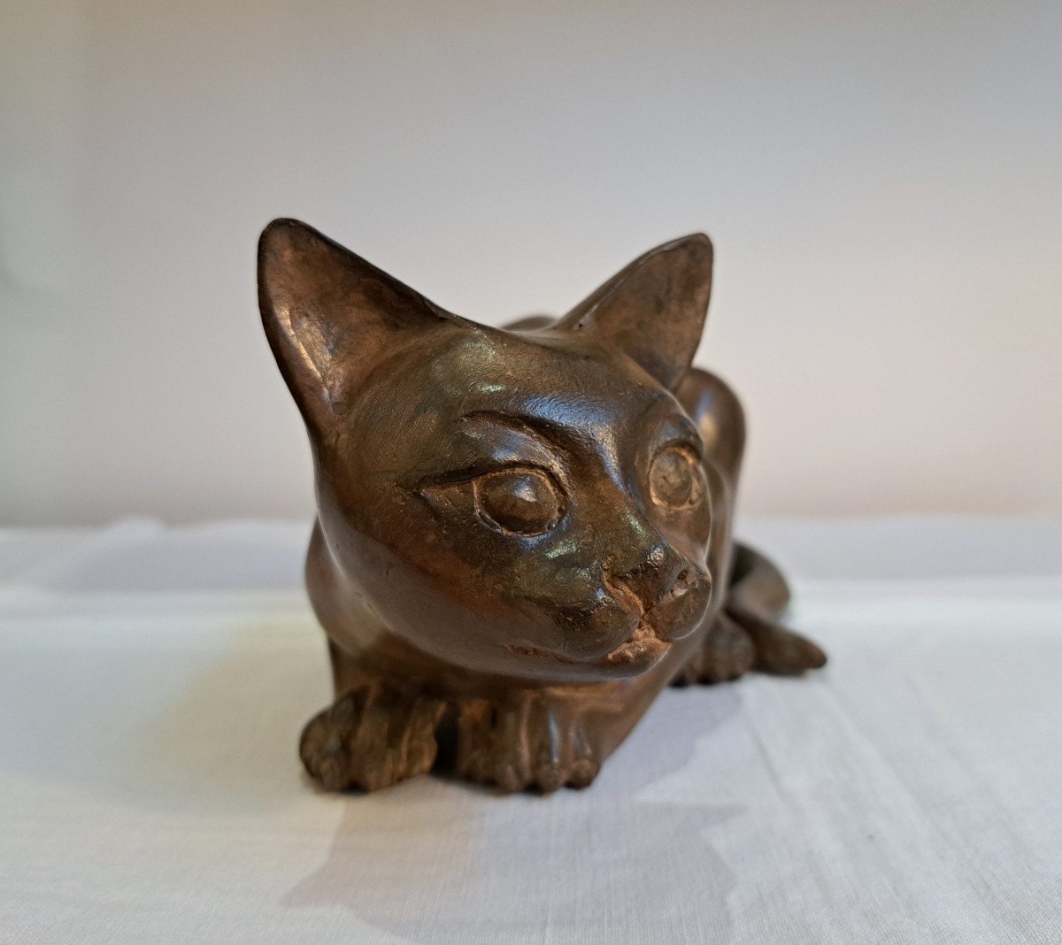 Bronze Cat By Pierre Chenet-photo-3