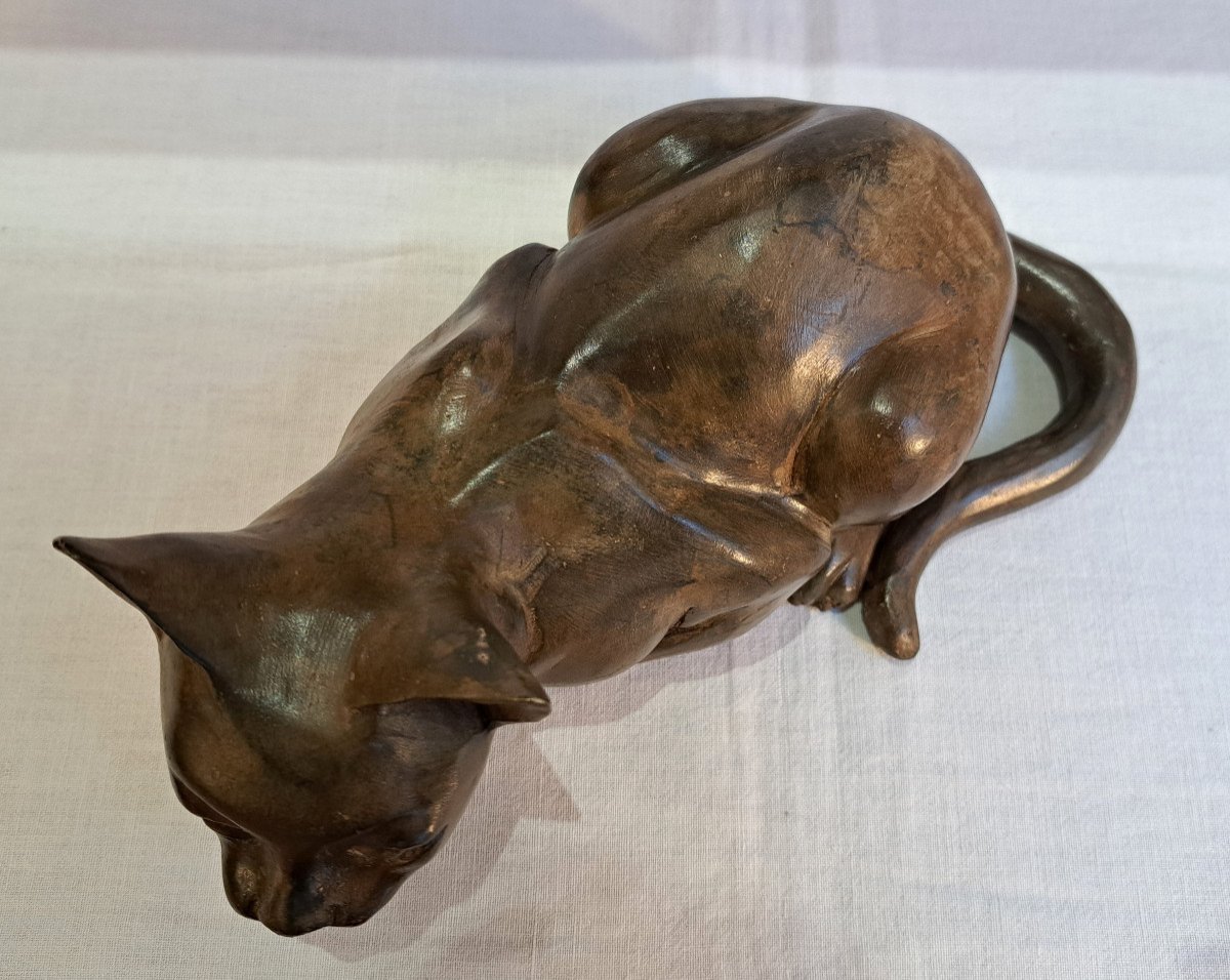 Bronze Cat By Pierre Chenet-photo-1