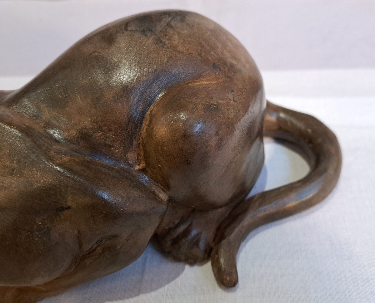 Bronze Cat By Pierre Chenet-photo-3