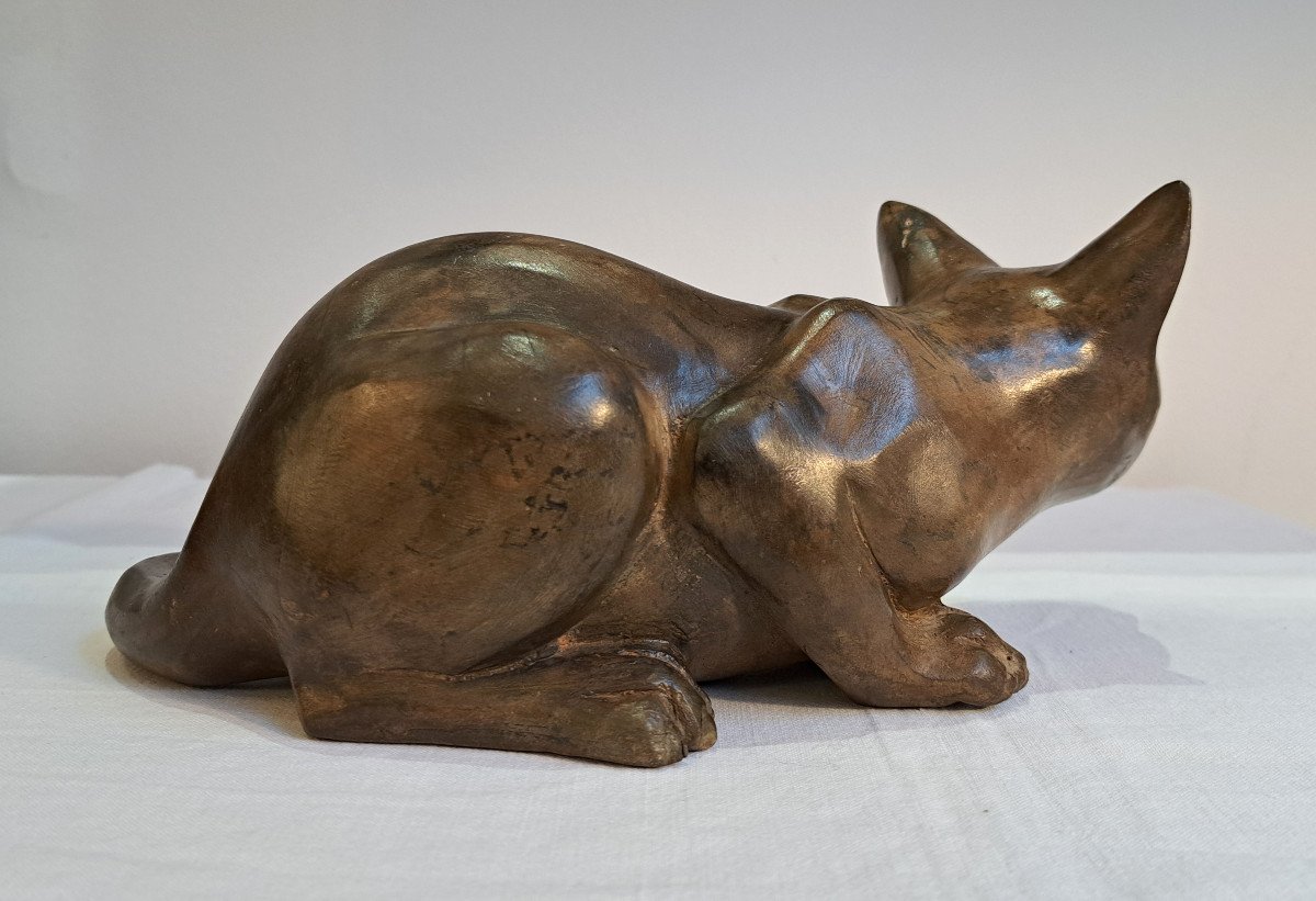 Bronze Cat By Pierre Chenet-photo-4