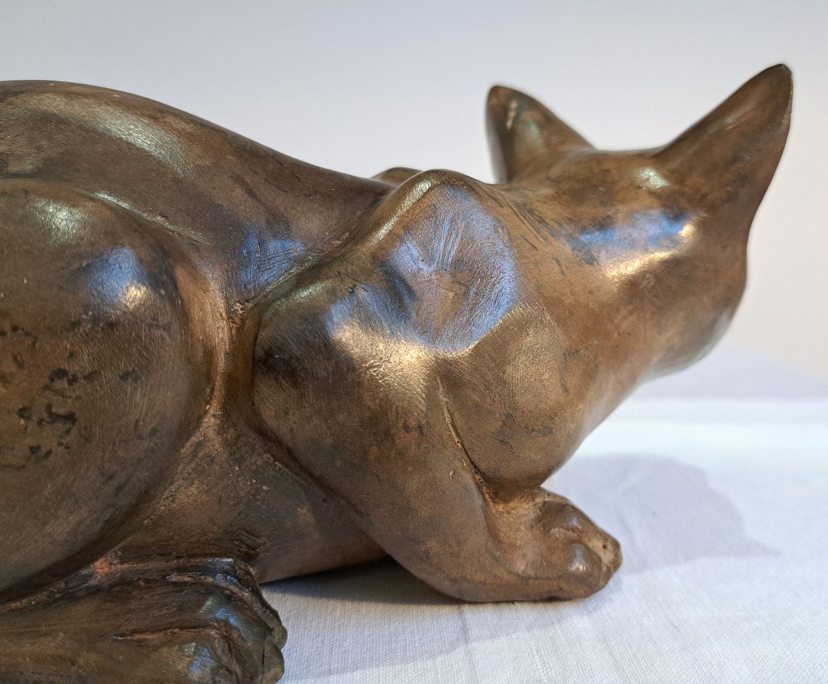 Bronze Cat By Pierre Chenet-photo-5