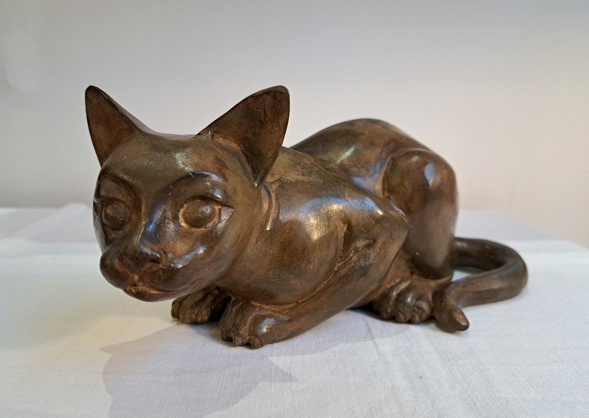 Bronze Cat By Pierre Chenet-photo-8