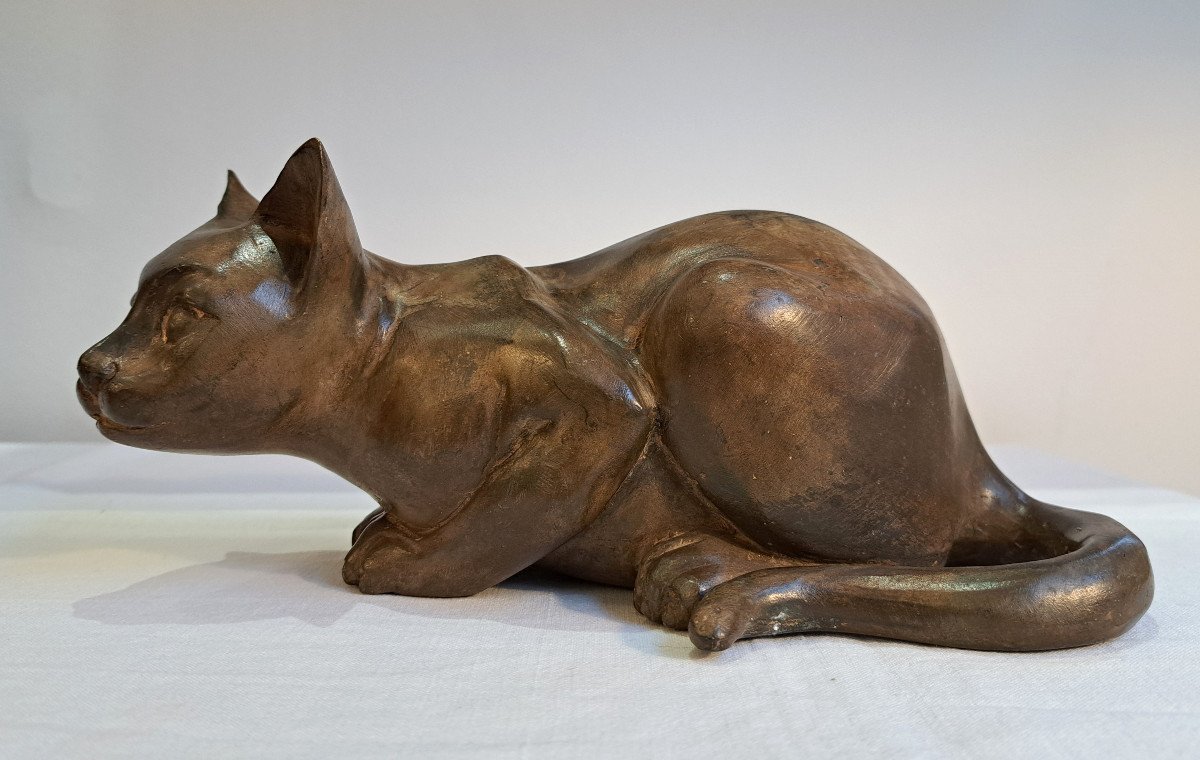 Bronze Cat By Pierre Chenet