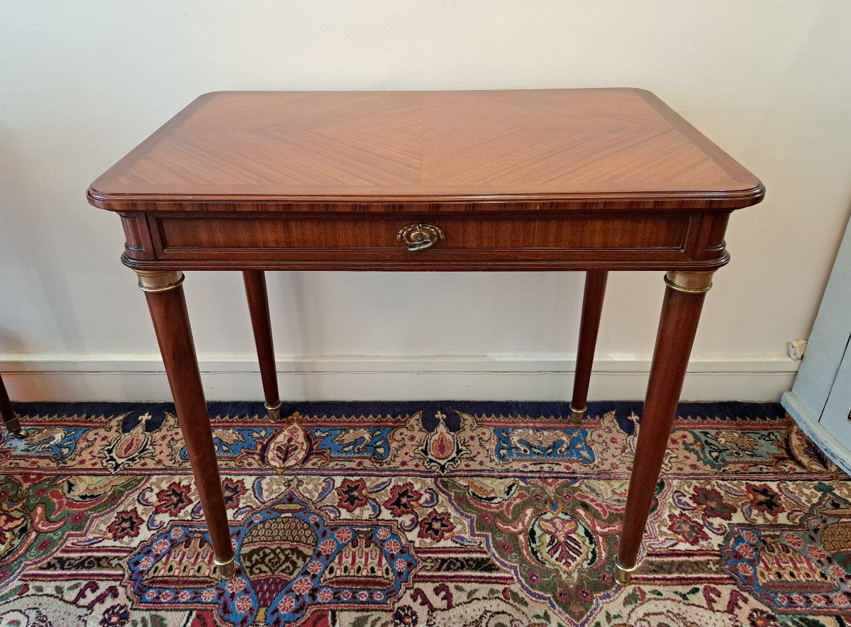 Louis XVI Style Mahogany Writing Desk Table-photo-2